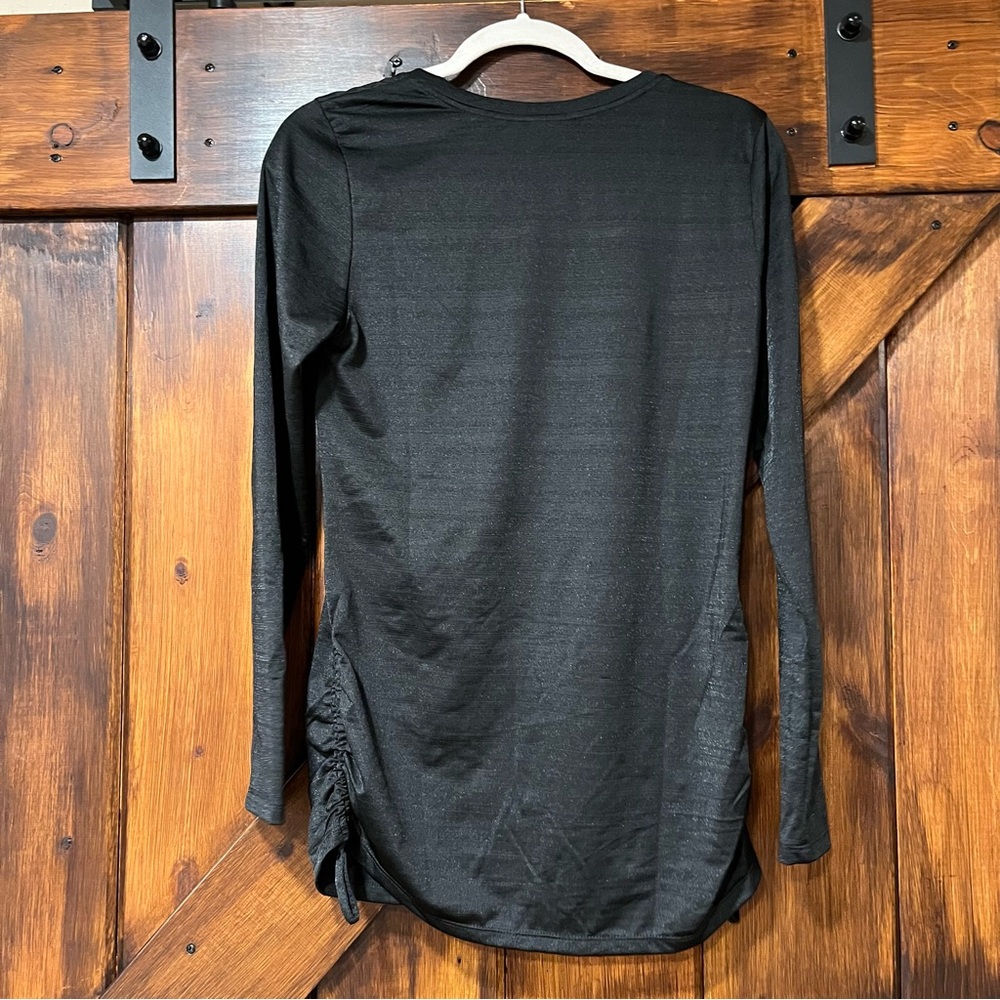 Danskin Now Black Long Sleeve Top Size Medium - Picture 3 of 4